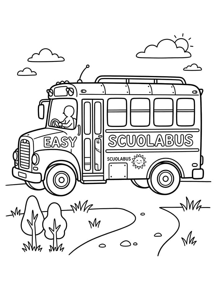 Scuolabus Semplice da colorare