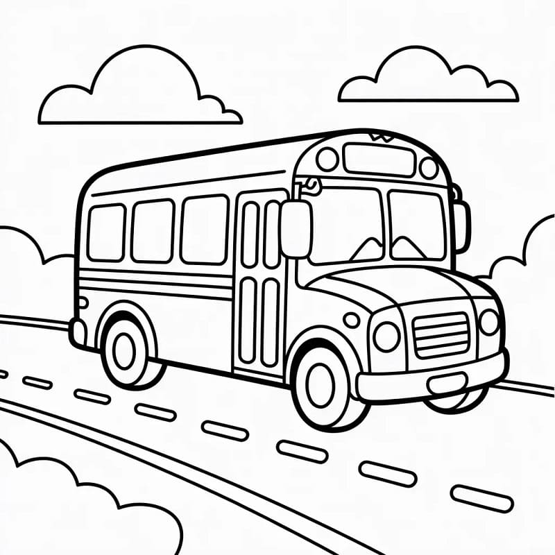 Scuolabus Stampabile per Piccoli da colorare