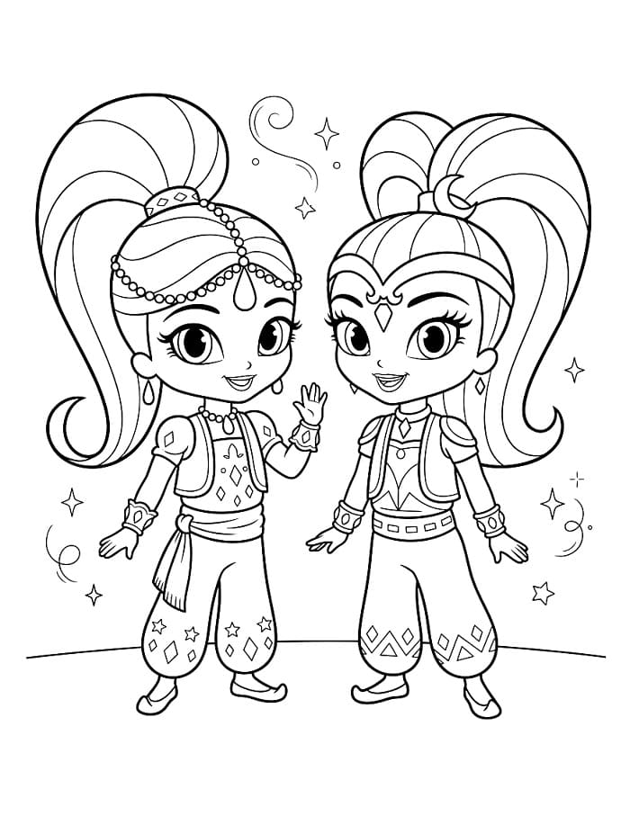 Shimmer e Shine Adorabile da colorare
