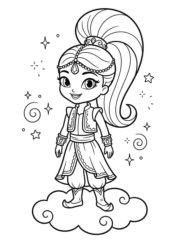Shimmer e Shine Elegante da colorare