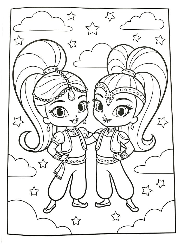 Shimmer e Shine Facile da colorare