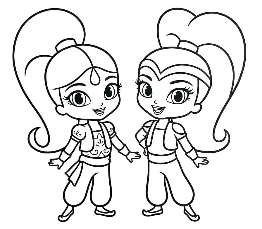 Shimmer e Shine Fantastica da colorare