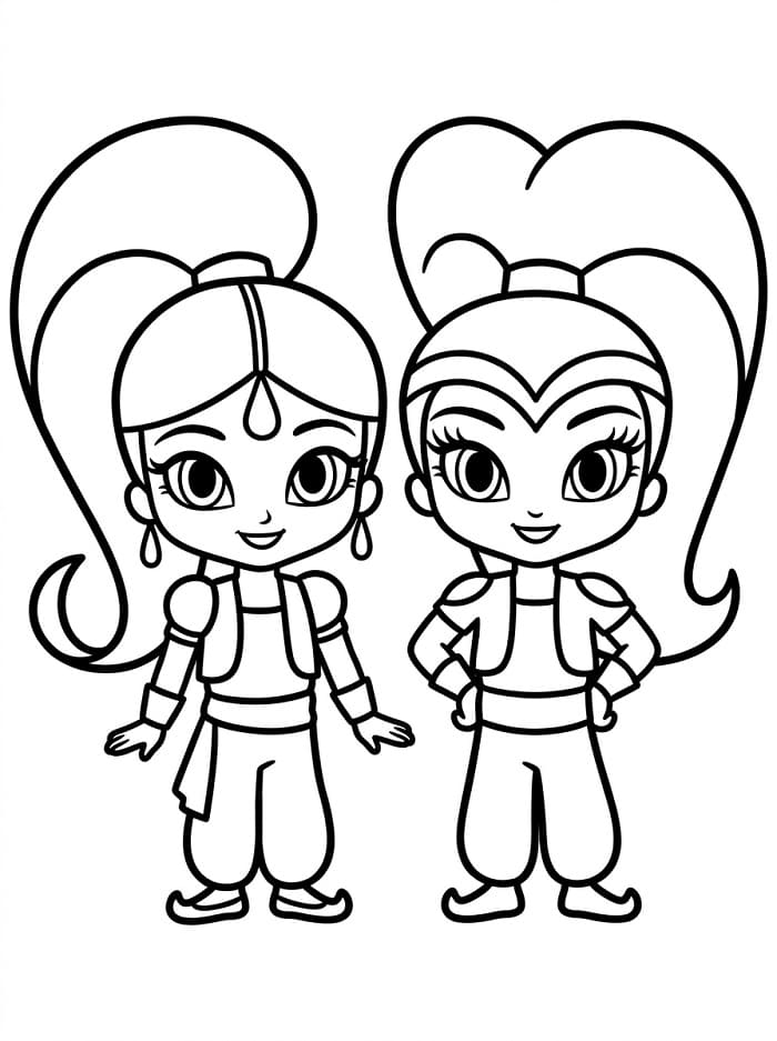 Shimmer e Shine Figa da colorare