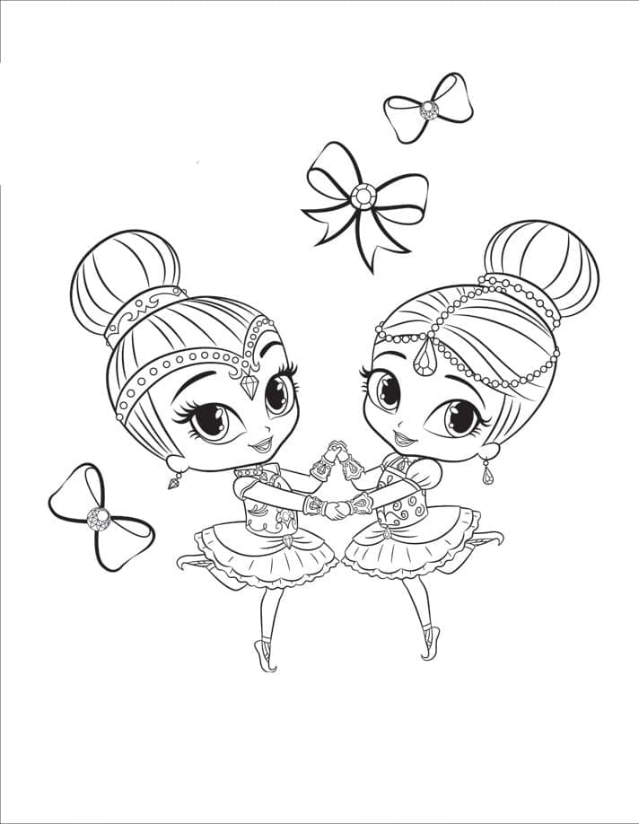Shimmer e Shine Immagine Stampabile da colorare