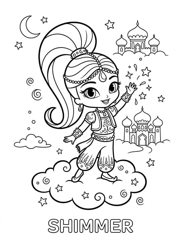 Shimmer e Shine Splendida da colorare