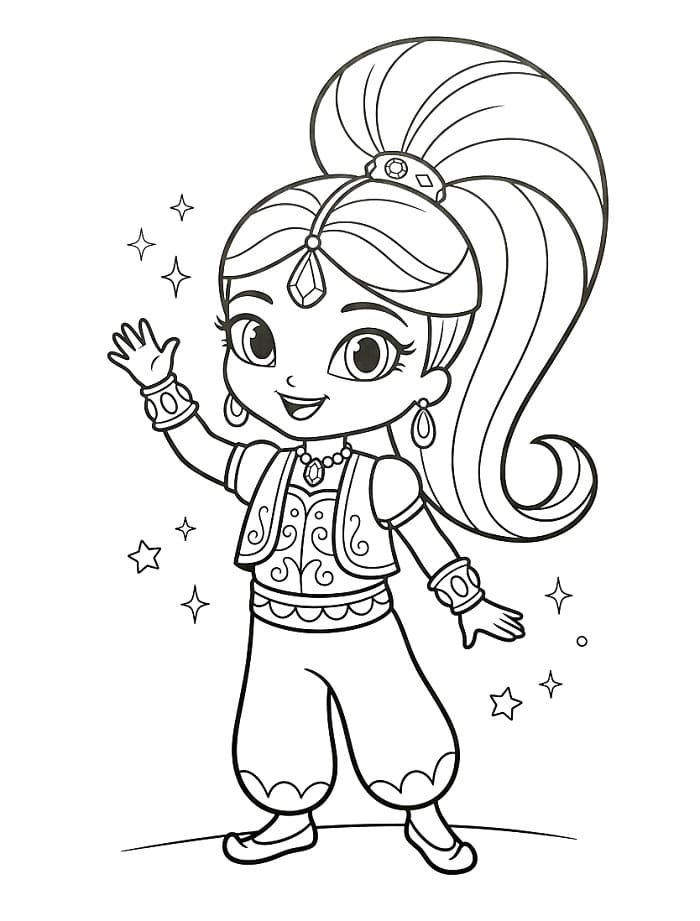 Shimmer e Shine Stampabile Gratis da colorare