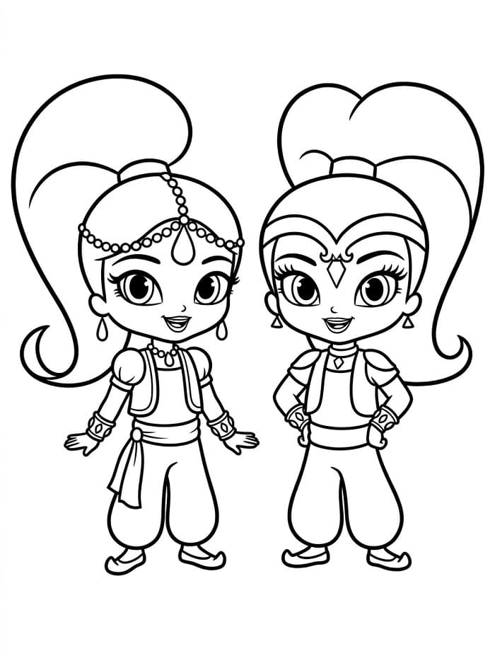 Shimmer e Shine Tenerissima da colorare