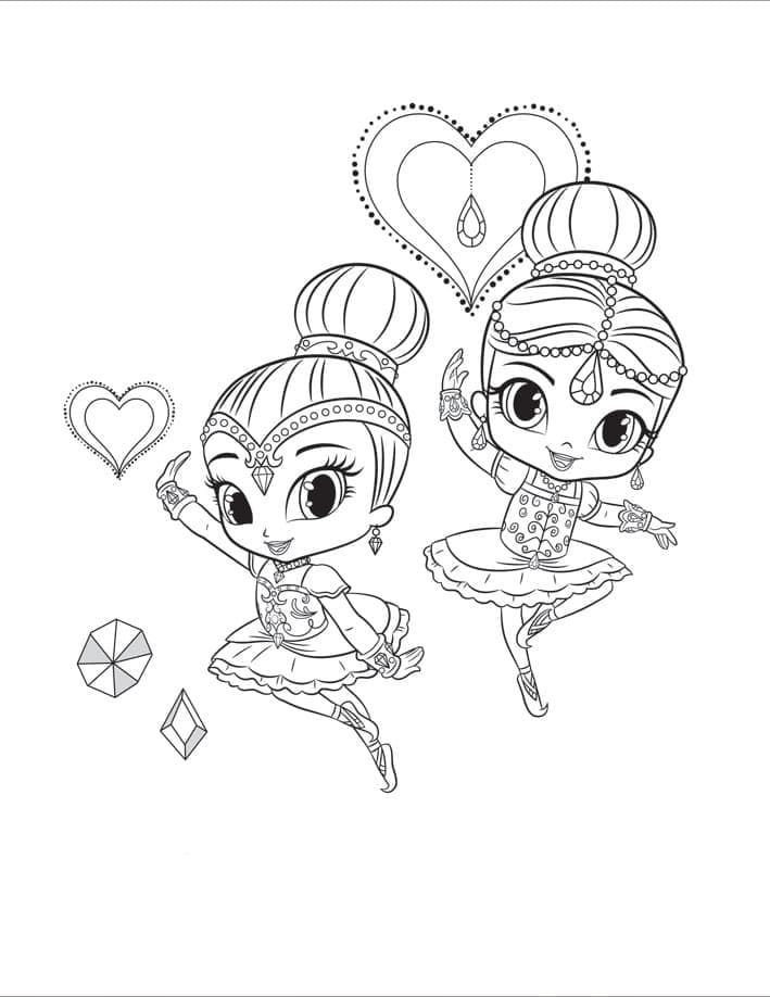 Shimmer e Shine per Bimbi da colorare