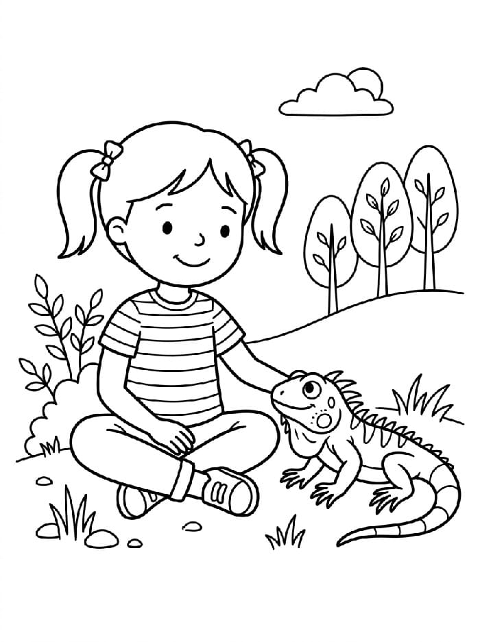 Stampa Iguana da colorare