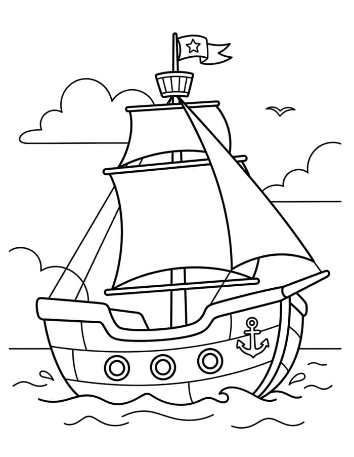 Stampa Nave da colorare