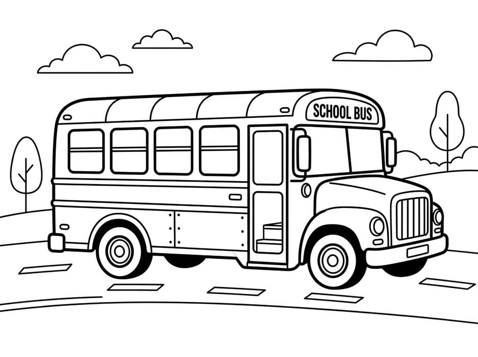 Stampa Scuolabus da colorare
