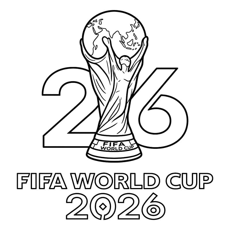 Stampabile Coppa del Mondo 2026 Omaggio da colorare