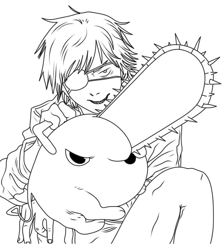 Stampabile Gratis Chainsaw Man da colorare