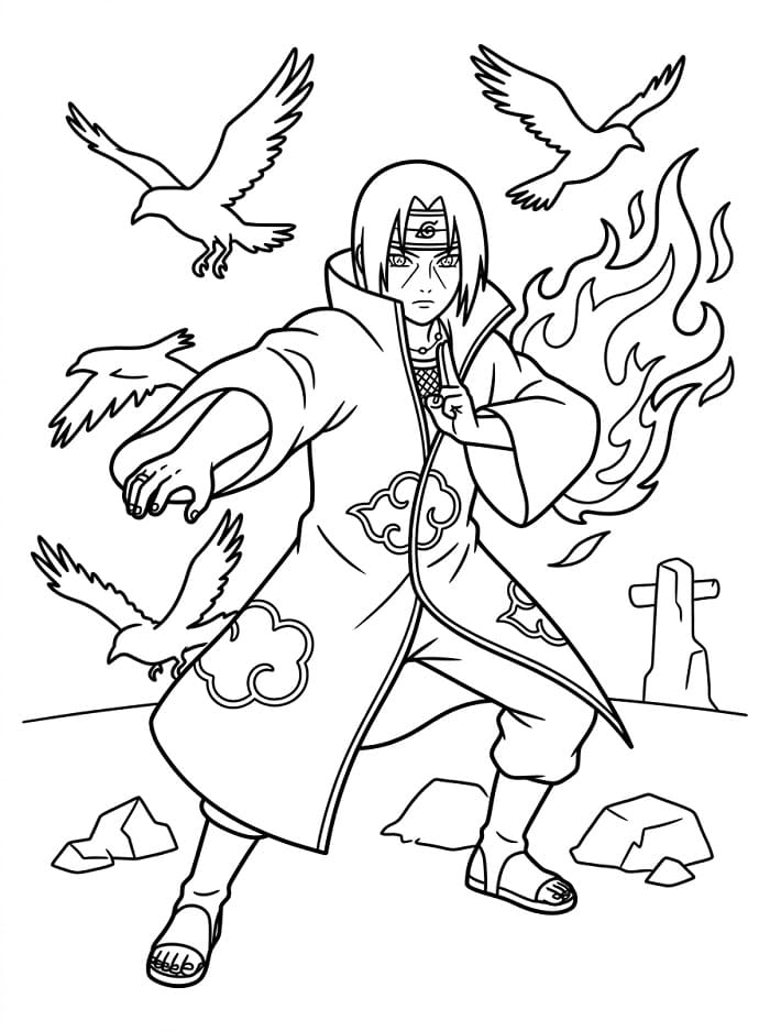 Stampabile Gratis Itachi da colorare