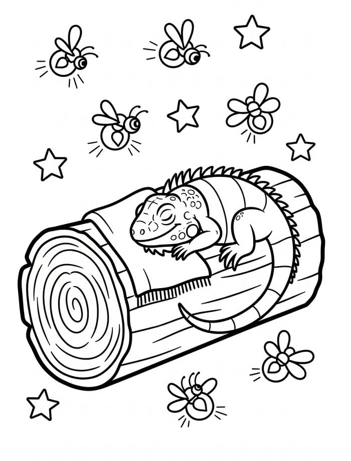 Un'Iguana Carina da colorare