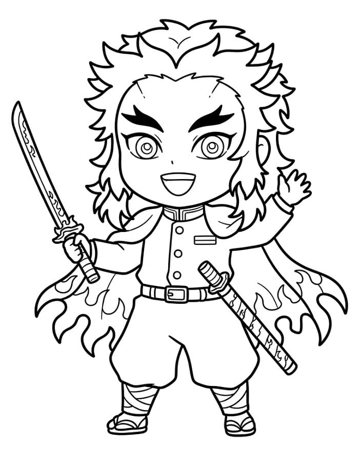 Adorabile Kyojuro Rengoku da colorare