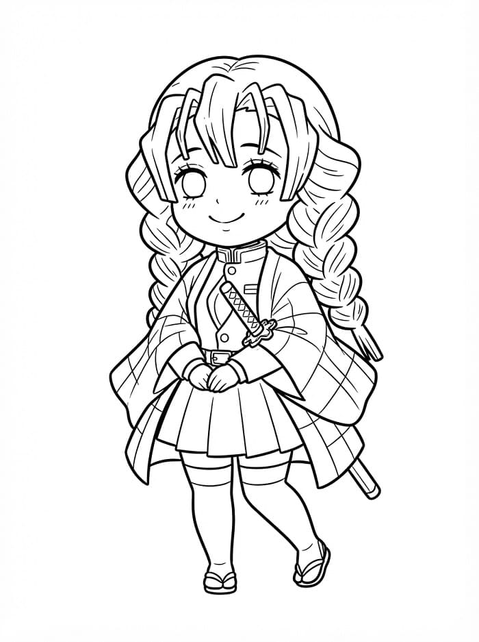 Adorabile Mitsuri Kanroji da colorare