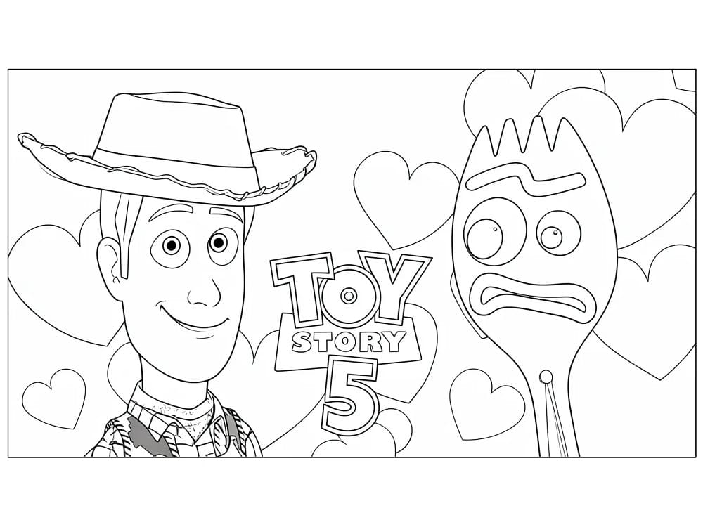 Adorabile Toy Story 5 da colorare