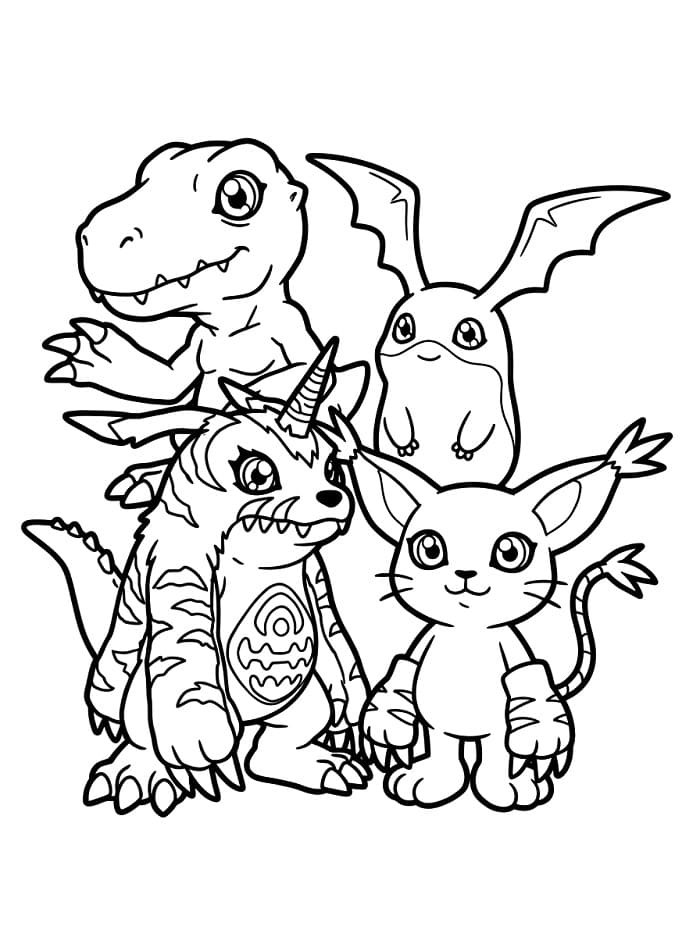 Adorabili Digimon da colorare