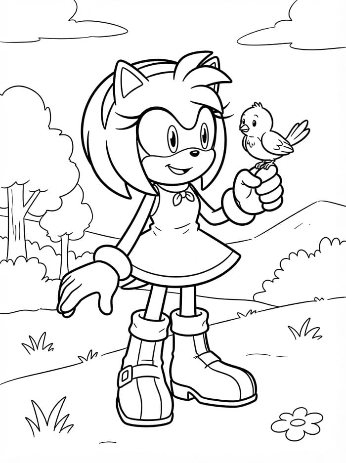 Amy Rose Animata da colorare