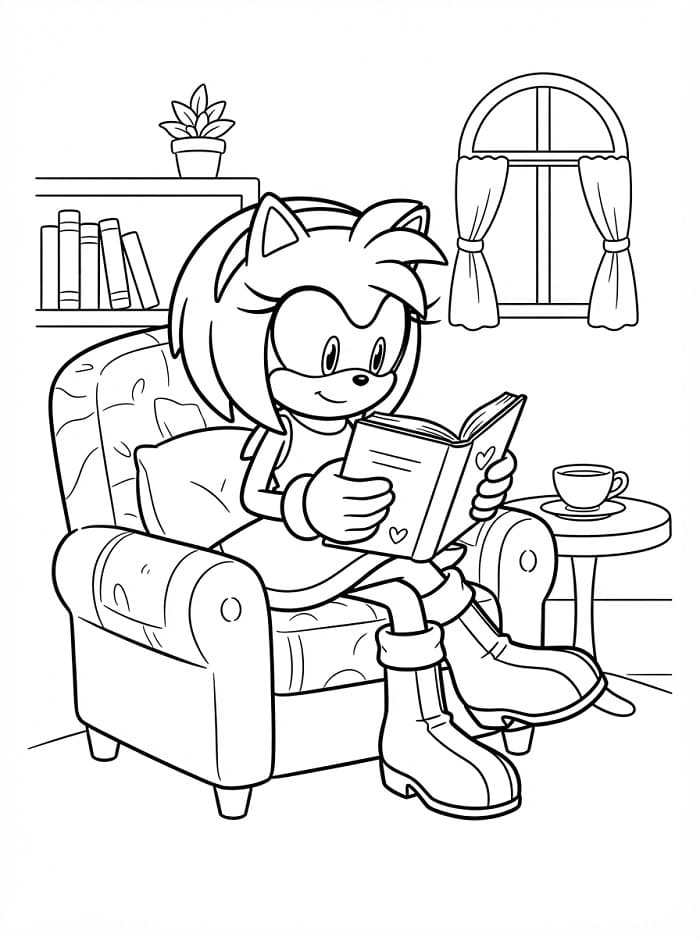Amy Rose Cartone Animato da colorare