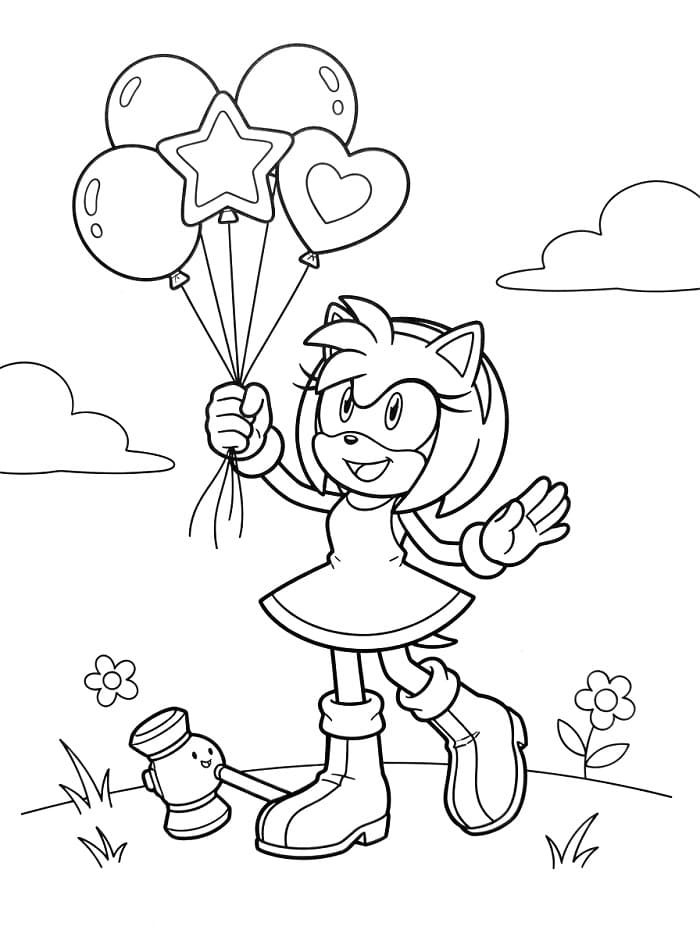 Amy Rose Gratuita da colorare