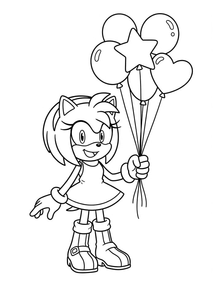 Amy Rose Semplice da colorare