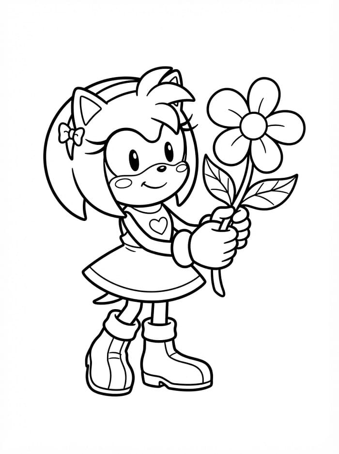 Amy Rose Simpatica da colorare