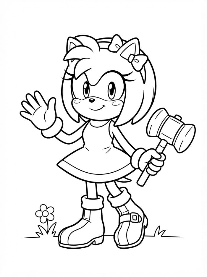 Amy Rose Stampabile da colorare