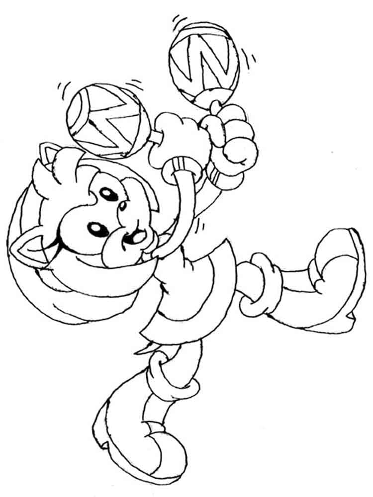 Amy Rose Versione Stampabile da colorare