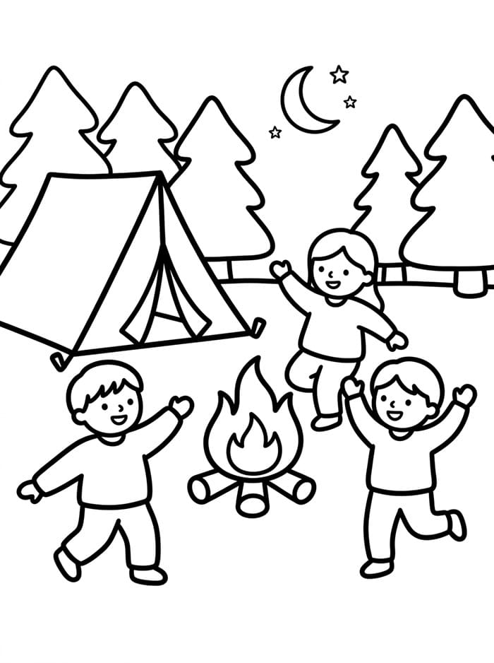 Campeggio per Bimbi da colorare