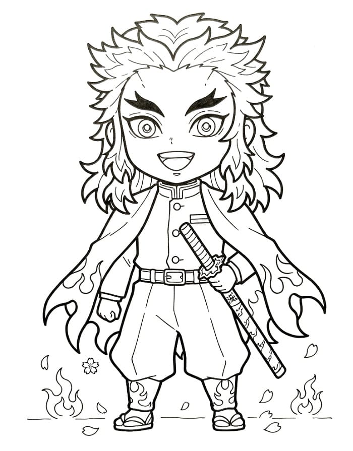 Carino Kyojuro Rengoku da colorare