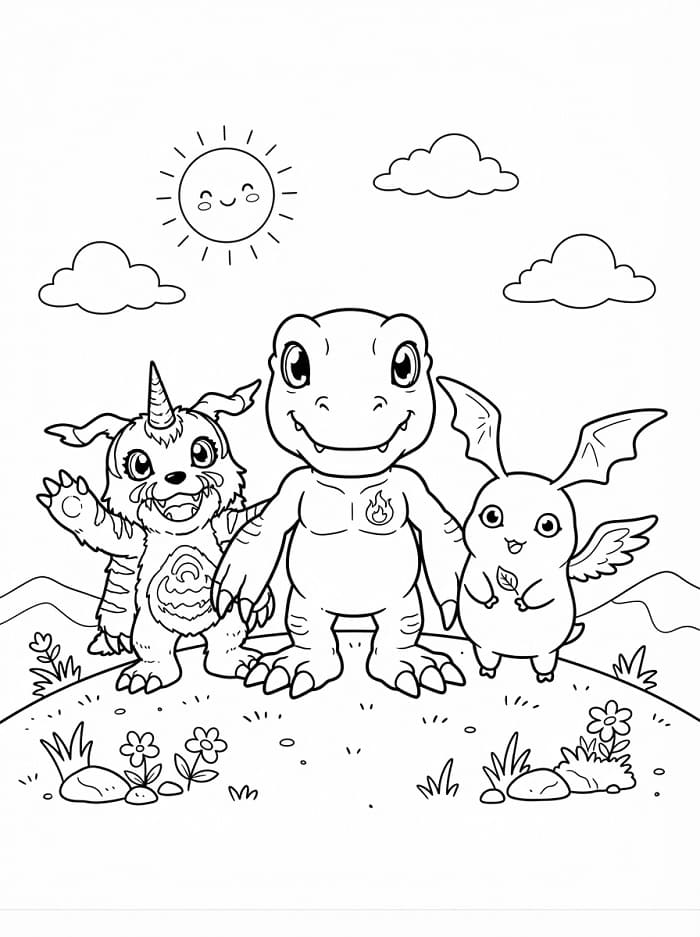 Digimon adorabile da colorare