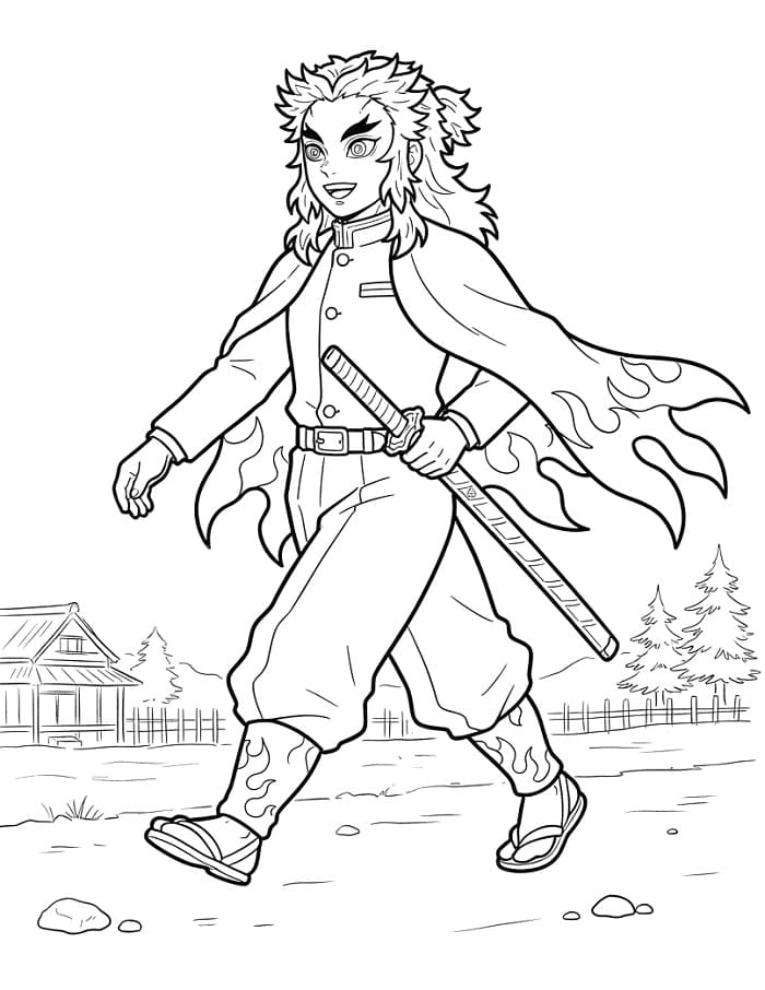 Fantastico Kyojuro Rengoku da colorare