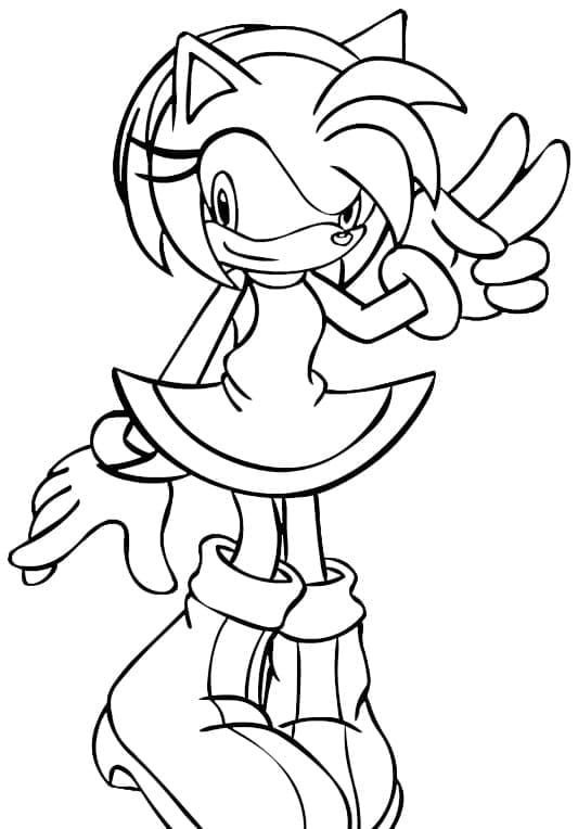 Immagine Gratuita di Amy Rose da colorare