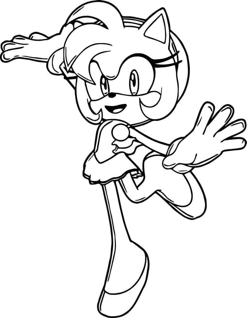 Immagine Stampabile di Amy Rose da colorare