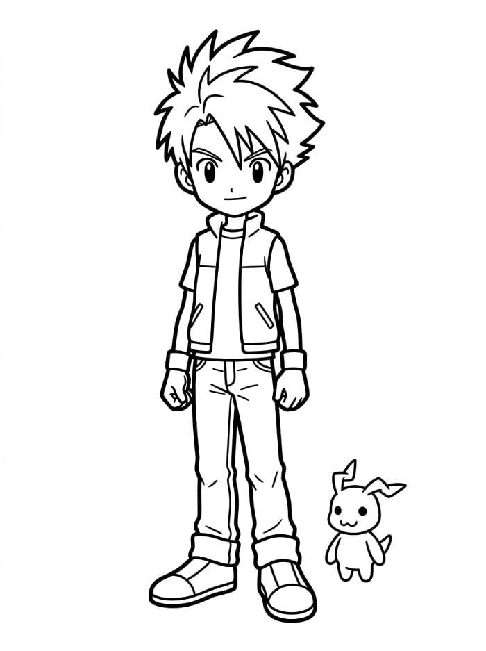 Ishida Yamato di Digimon da colorare