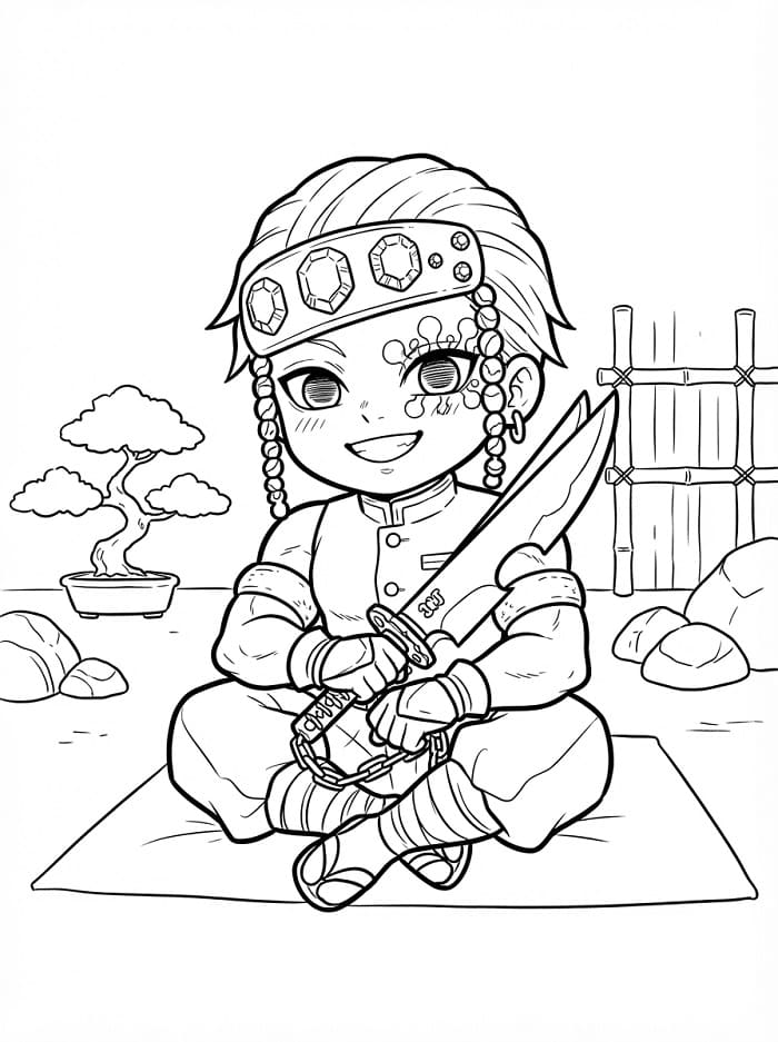Kawaii Tengen Uzui da colorare