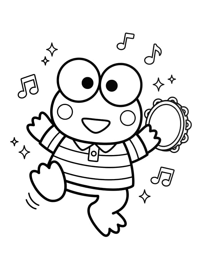 Keroppi Grazioso da colorare