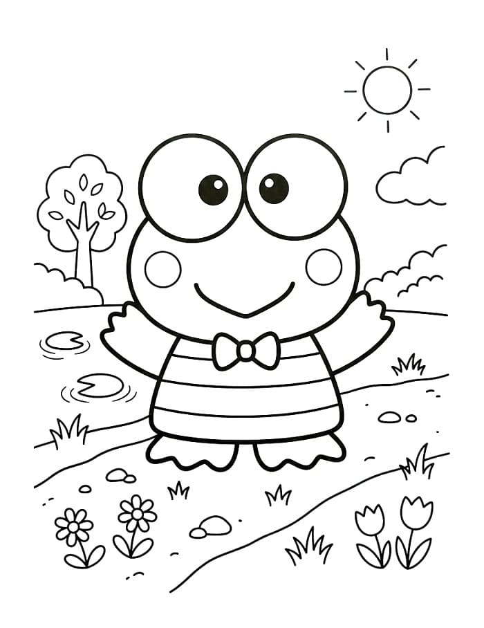 Keroppi Molto Carino da colorare