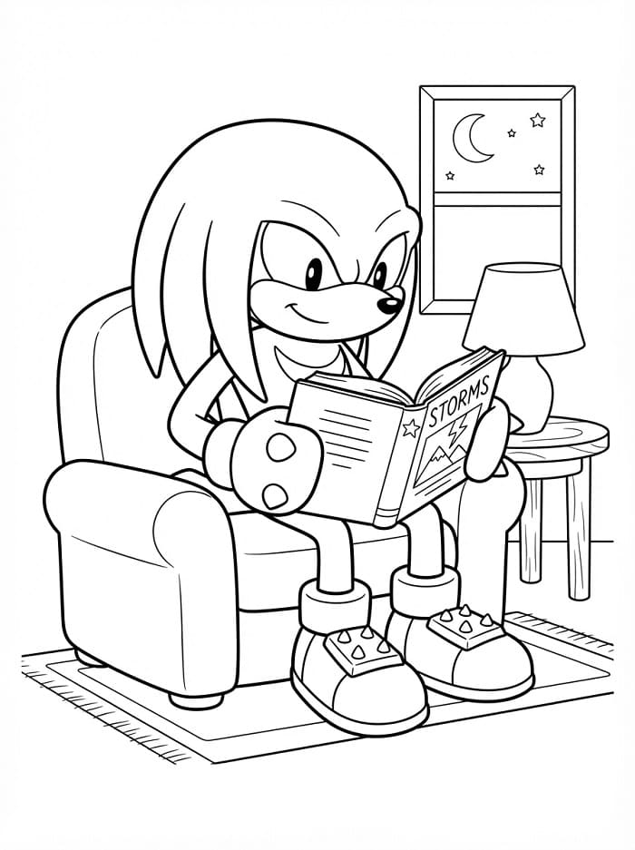 Knuckles Animato da colorare