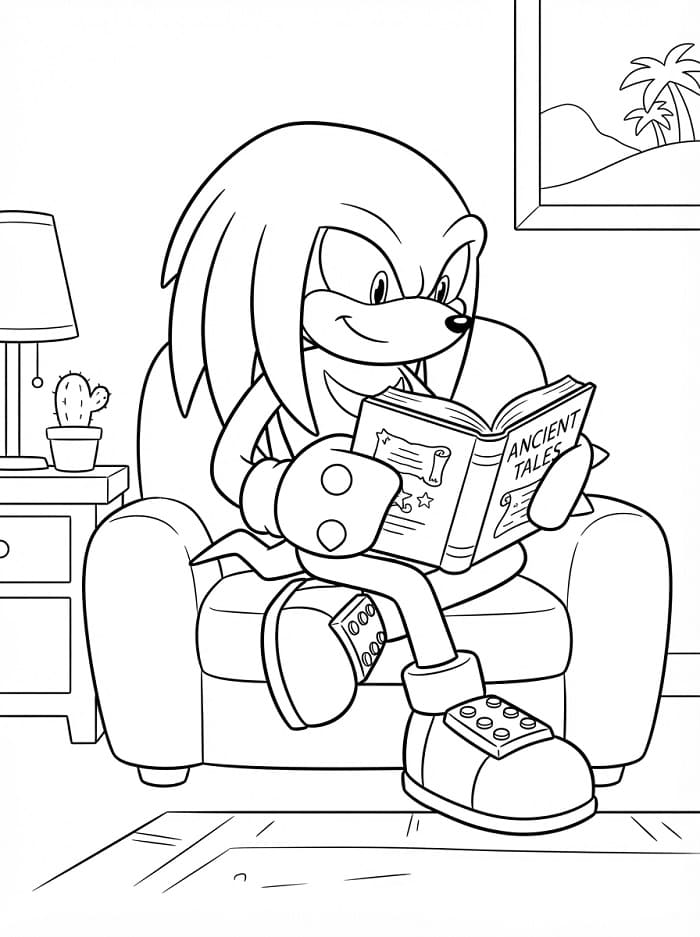 Knuckles Cartone Animato da colorare