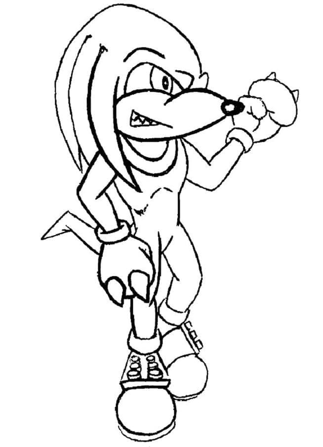 Knuckles Gratuito da Stampare da colorare
