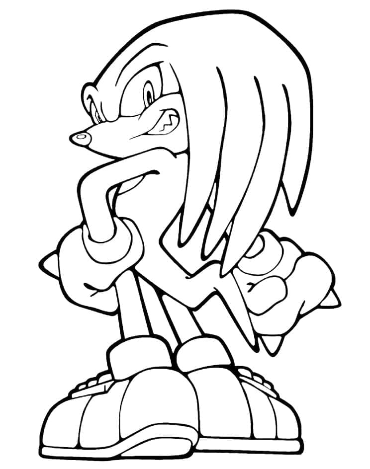 Knuckles Gratuito per Bambini da colorare