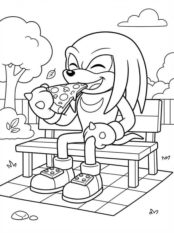 Knuckles Semplice da colorare