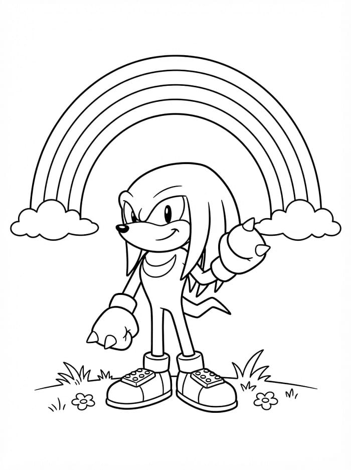 Knuckles Stampabile Gratis da colorare