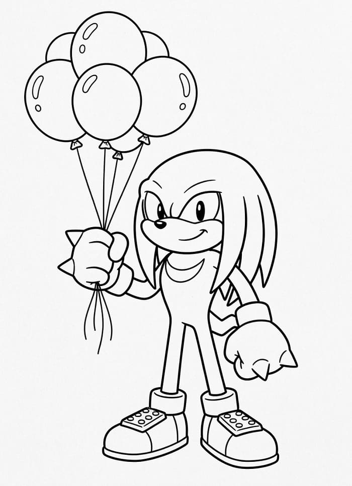 Knuckles Stampabile Gratuito da colorare