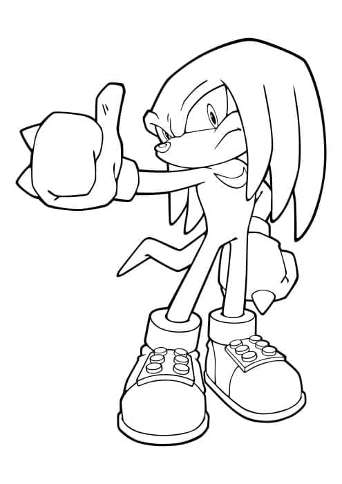 Knuckles Stampabile per Bambini da colorare
