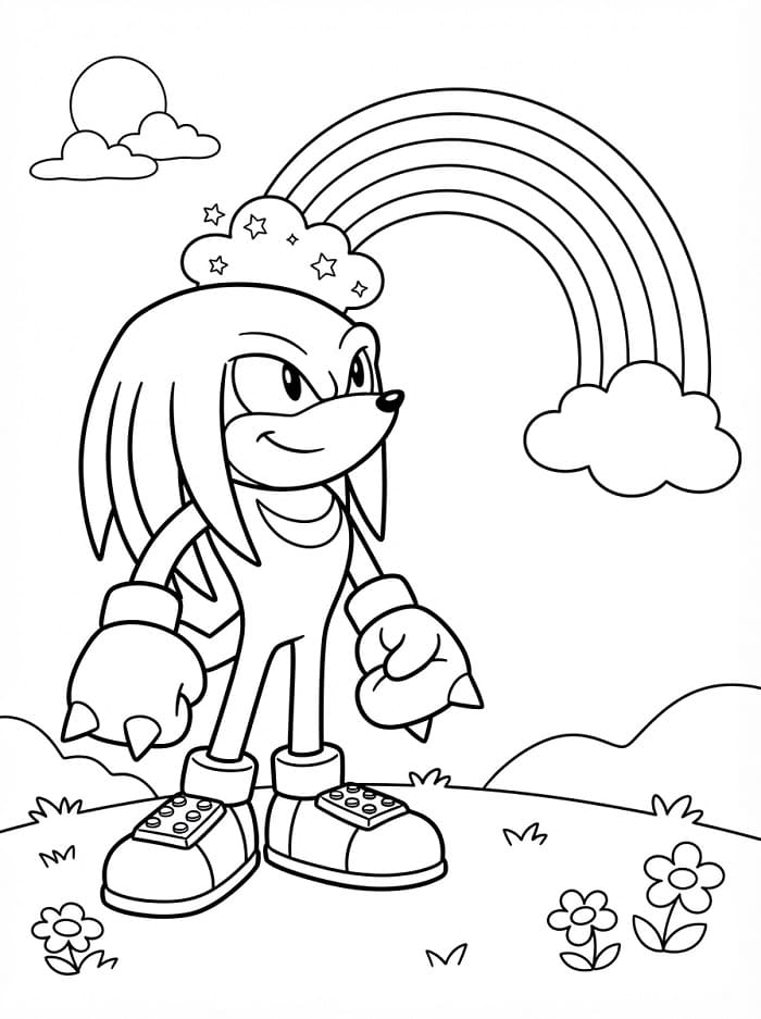 Knuckles Versione Stampabile da colorare