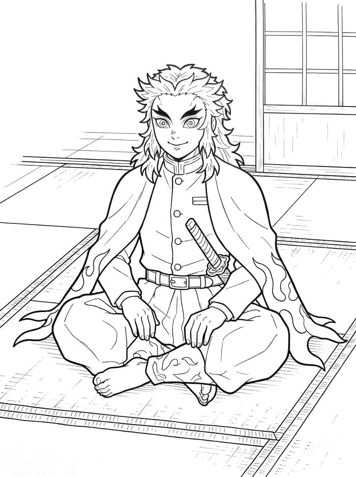Kyojuro Rengoku Stampabile Gratuito da colorare